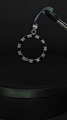 4,20 ct natürlicher schwarzer Spinell & weißer Topas Sterlingsilber Anhänger Zertifikat