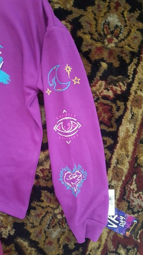 GIRLS DISNEY DESCENDANTS FUTURE QUEEN SWEATSHIRT FLEECE HOODIE NEW 10/12 - Picture 3 of 5