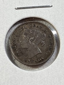 1896 Canada 5 Cents Small Silver Coin