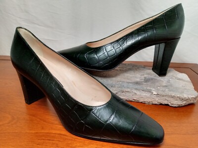 ESCADA ITALY Wo's Sz. 8 B / 3in Heel Pumps Animal Print Leather