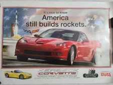 Chevrolet Corvette "America Still Builds Rockets" Poster RARE OOP
