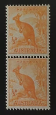 AUSTRALIA GVI. 1948/56 ERROR! ½d stamp with "SKY RETOUCH" coil pair SG 228cb MUH