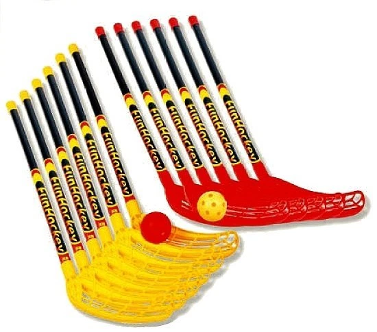 BANDITO Fun Hockey Schläger Spar Set mit 12 Schlägern und 12 Bällen Funhockey