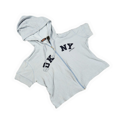 DKNY Active Hoodie Girl's L Blue Short Sleeve Zip Up Embroidered Logo