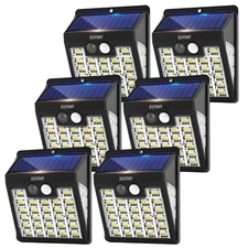 Solar Lights Outdoor, 72 Motion Wall Light, IP65 Waterproof and 3 Lighting Mo...