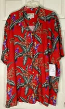 Jungle Bird Red XXL (Magnum PI) Men’s Hawaiian Shirt Tom Selleck Paradise Found