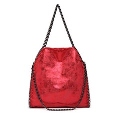 Womens Purse Designer Handbags Shoulder Bag Metallic Effect Chain Tote Bag