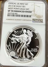 2013 W Silver American Eagle $1 West Point Set SP70 Enhanced Finish
