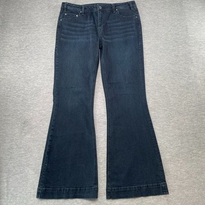 Rock and Roll Jeans Women 34x36 Blue Mid Rise Trouser Stretch Plus Western Rodeo