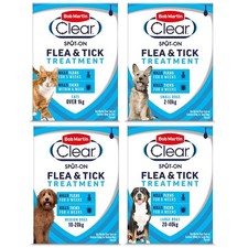 Bob Martin Clear Spot On Flea & Tick Killer Treatment Cats Dogs Kittens Puppies