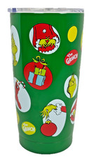 The Grinch 20oz Stainless Steel Tumbler Bioworld Christmas Cup with Lid