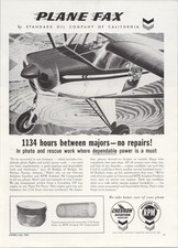 Chevron Plane Fax 1960 Vintage Aviation Print Ad Black White