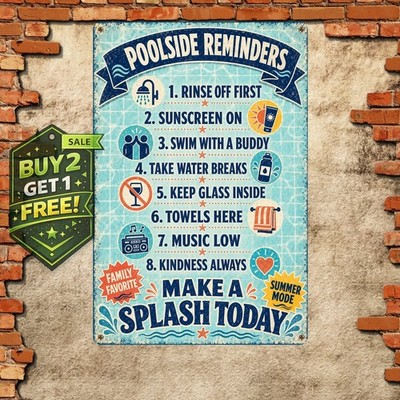 The Lifeguard Is Probably Tipsy Pool Rules Metal Sign Funny Wall Art