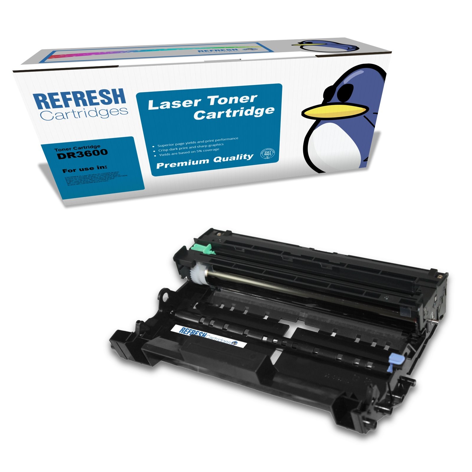 Refresh Cartridges Black Drum DR3600 Compatible With Brother Printers