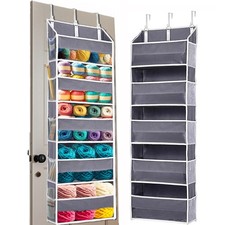 Over Door Yarn Storage Organizer,Large Capacity 5,225 cubic inches, Gray