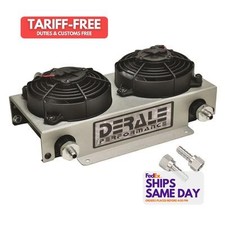 Derale DER13740 Plate Type Aluminum Fluid Cooler and Fan Universal Performance