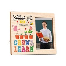 Teacher Picture Frame, Teacher Photo Thank You For Helping Me Grow and Learn