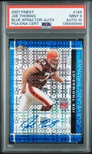 2007 Finest Joe Thomas Blue X-fractor Autograph Psa 9 W Psa DNA 10 42/50 POP 1 !