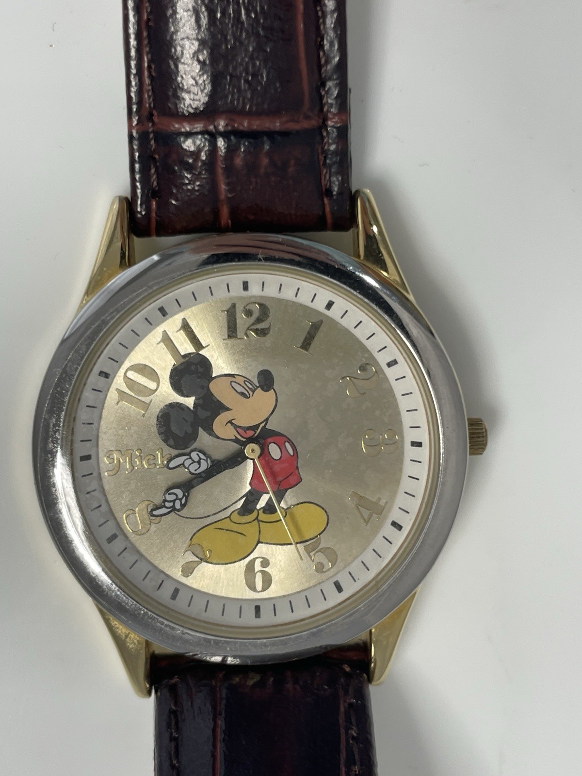 MICKEY MOUSE WATCH DISNEY LEATHER STRAP MODEL  MZB 632 -Japan Movement