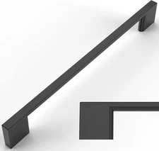 Amerdeco 10 Pack Matte Black Cabinet Pulls 10" Hole Centers Drawer Handles Farm