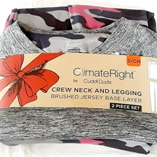 Cuddl Duds Crewneck Top & Leggings Sm ClimateRight Base Layer New w/Tags