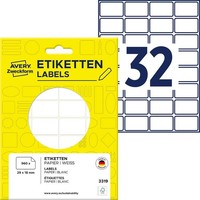 Avery Zweckform Etiketten Weiß 29,0 X 18,0 Mm, 928 Etiketten