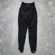 VTG Bogner Pants Womens 12r Black Ski Snow Made USA Winter Sports Nylon Stretch