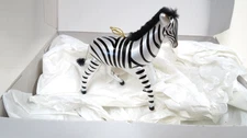 De Carlini ? Glass ZEBRA Ornament @ 5” tall Vintage Zoo