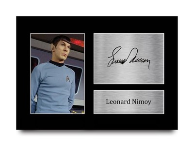Leonard Nimoy signed Star Trek Spock Pre Printed Autogramm Foto Memorabilia