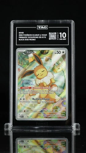 2025 EEVEE #173  Pokemon Prismatic Evolutions Promo - TAG 10 Gem Mint - Full Art