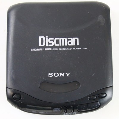 Tragbarer CD Player Sony Discman D-141 Schwarz Gebraucht Funktionsfähig