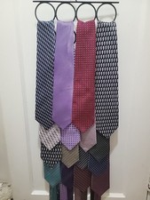 Assorted Neckties Silk, Lot 16 Men's Ties, Multi Colored Geometric Name Brands