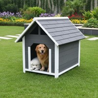 Hundehaus HundehüTte HundehöHle HaustierhüTte 95CM Grau HundekäFig Holz