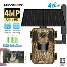 4G LTE Trail Camera 4K Wildlife Hunting Cam Solar Powered SIM Card Slot