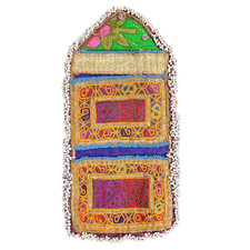 Kuchi Afghan Pouch Wallet Handmade Beaded Snap Multicolor Embroidered