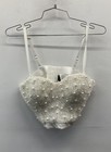 ANEWSTA Women's White Pearl Beaded Bustier Corset Top Spaghetti Strap NWT Sz L — photo 1