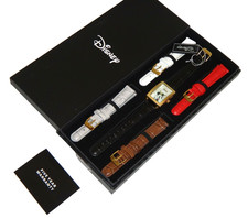 DISNEY Mickey Mouse Gold Rectangle Watch  5 Multi Interchangeable Bands  BOX