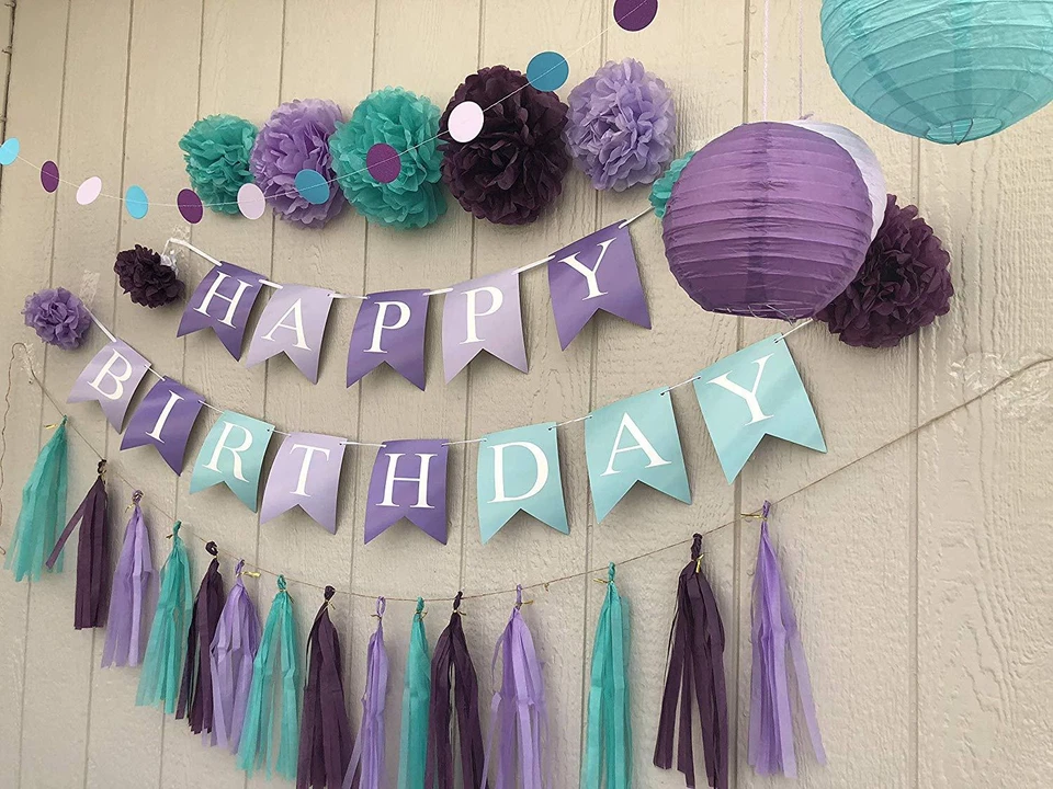 Little Mermaid Under the Sea Party Supplies Banner Kids Children Birthday Party - Image 4 of 4