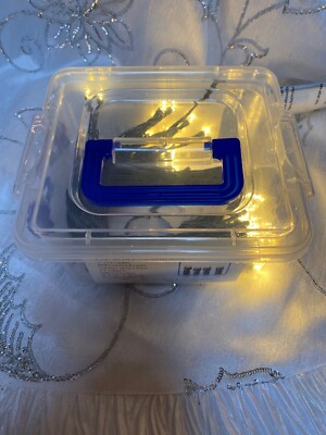 New Kurt Adler UL 50 Light Warm White LED Light Set in Tool Box!  