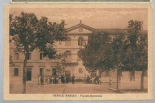 1929 GERACE MARINA PIAZZA MUNICIPIO cartolina animata viaggiata Locri