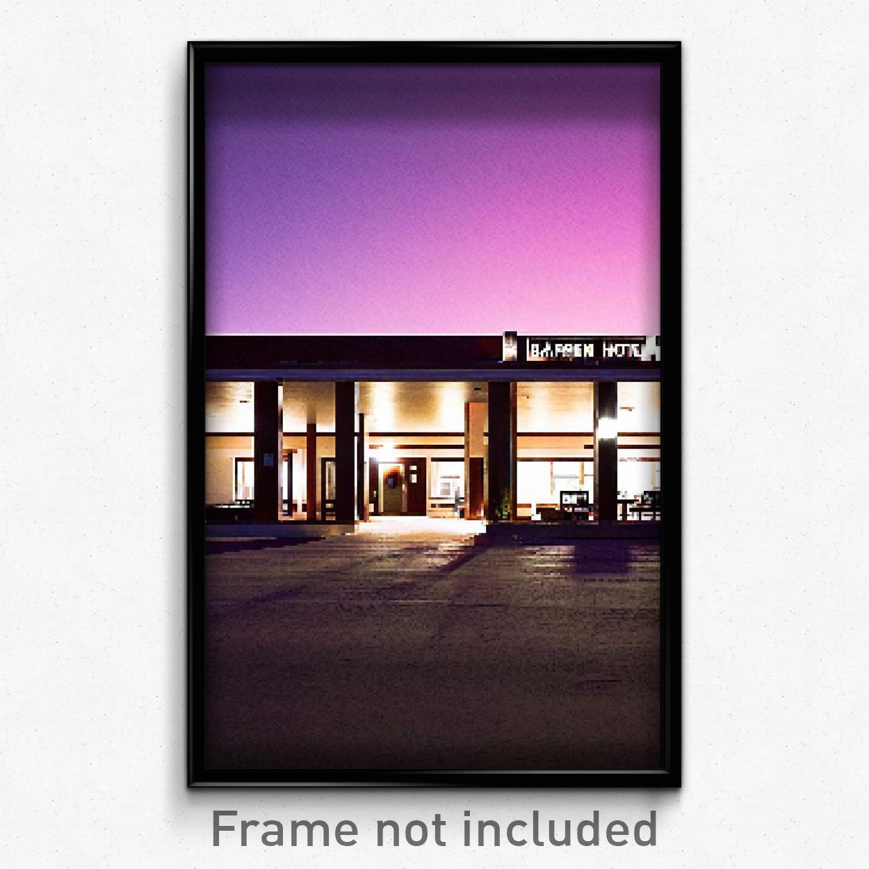 8 Bit Psychedelic Pixel Art Poster - Barren Hotel Trippy Video Game Print