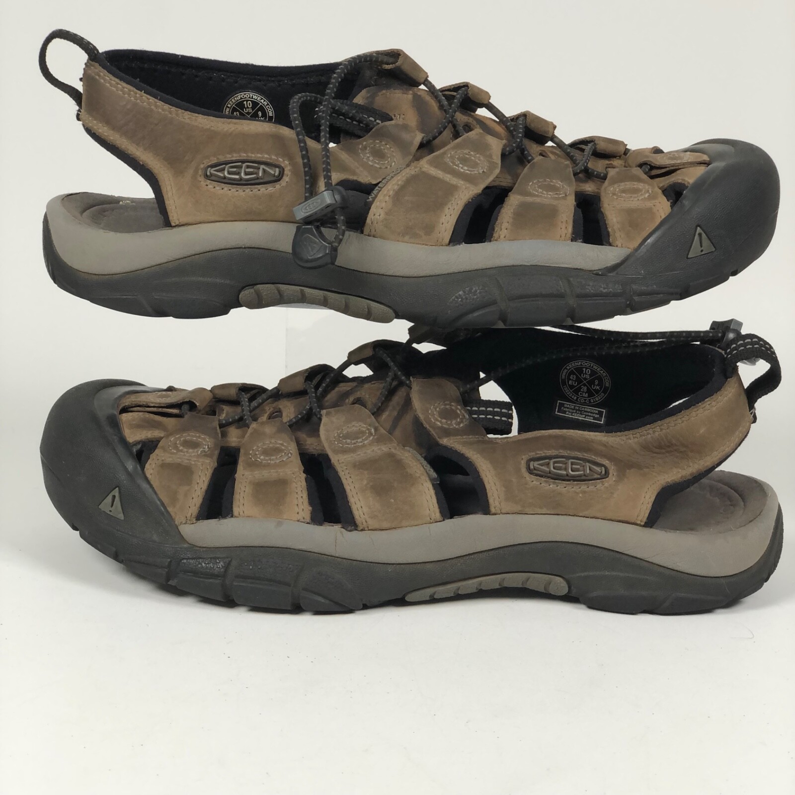 Scarpe sandali da pescatore outdoor Keen Newport da uomo taglia 10 US 43 in pelle marrone