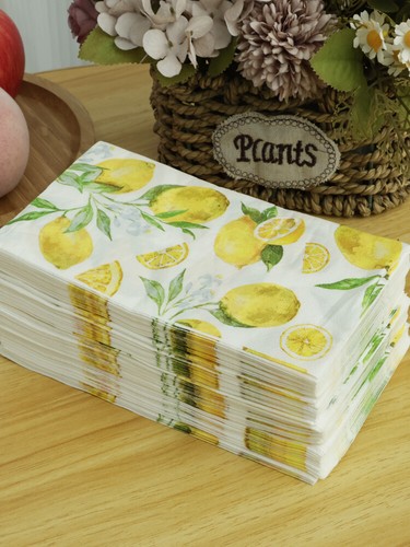 140Pcs Lemon Paper Napkins Soft Absorbent Paper Lemon Guest Napkin RupkP - Picture 8 of 11