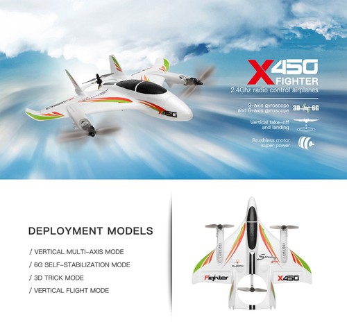 WLtoys XK X450 RC Airplane Brushless 2.4G 6CH 3D/6G LED Fixed Wing RTF EP - Picture 4 of 12