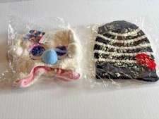 Lot of 2 Jamont Hats/Beanies For Kids Very Cute O/S White Black