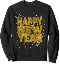 Happy New Year NYE Party Eve Confetti Celebration Unisex Crewneck Sweatshirt