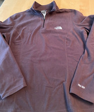 THE NORTH FACE LIGHTWEIGHT TKA 100 BROWN FLEECE 1/4 ZIP PULLOVER WOMEN S SZ M
