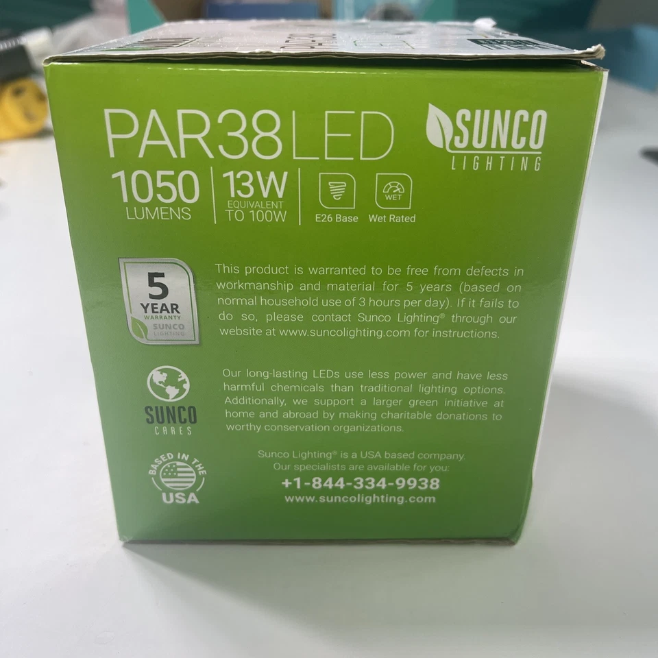 Sunco Lighting 1 Pack PAR38 Flood LED Bulb 13W (100W) 1050 LM 3000k Warm White - Image 2 of 4