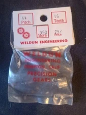 NOS VINTAGE WELDUN ENGINEERING  16 Tooth DRAG GEAR SPUR GEAR SLOT CAR 1/24 64 P