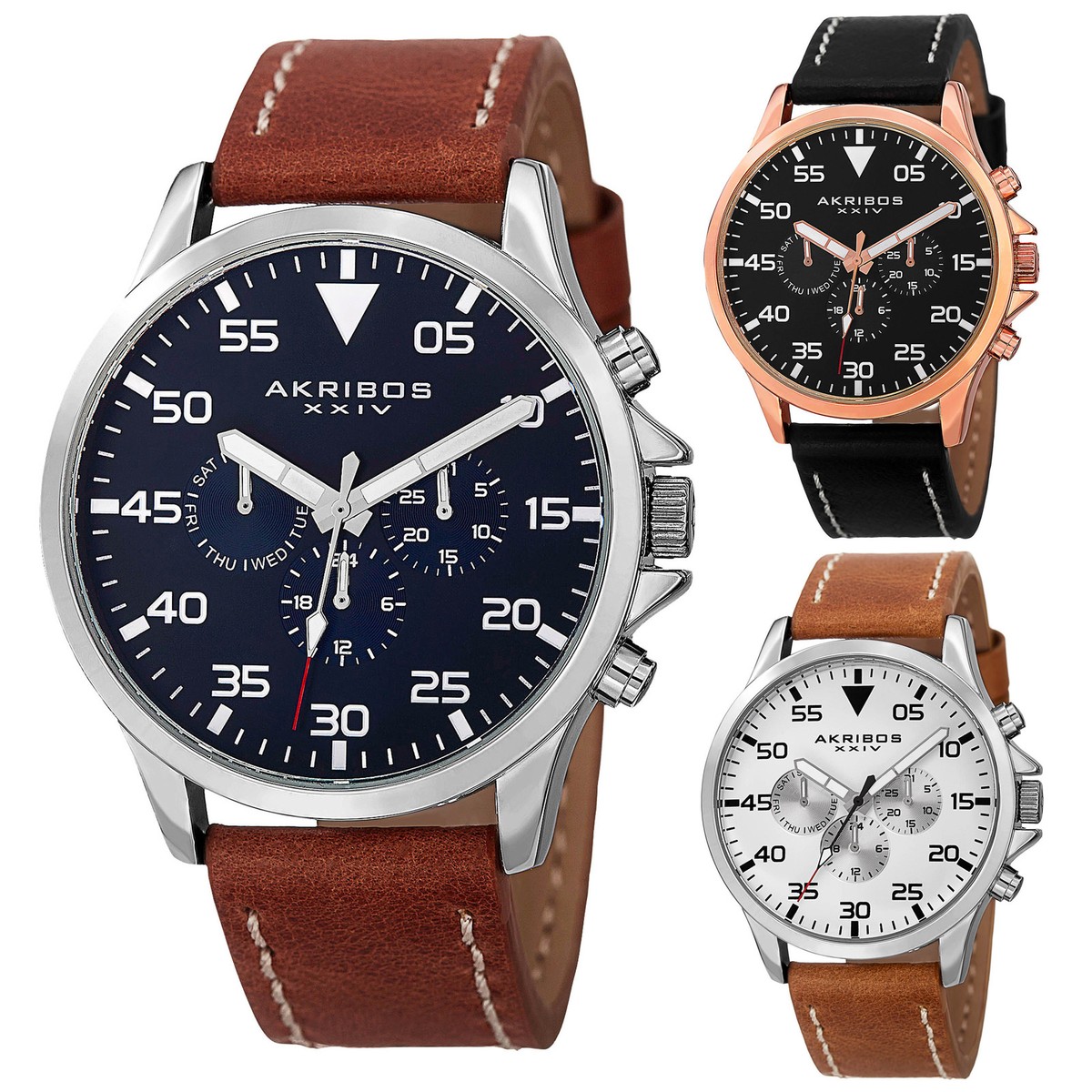 AKRIBOS XXIV Men’s 2 Piece Watch Bundle 2 Watches His and Hers Unisex Smart Akribos Xxiv Men main image 3